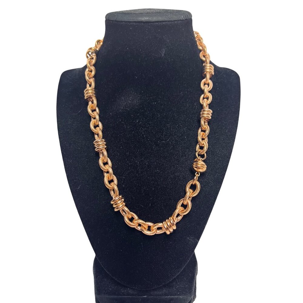 Bronzo Italia 20" Chunky Textured Status Link Necklace (6288) - Picture 2 of 8